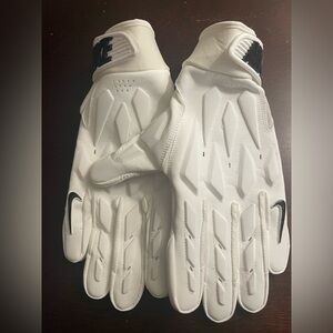 NIKE D-TACK 7.0 Adult Lineman Padded Football Gloves White Sz XLARGE NEW
